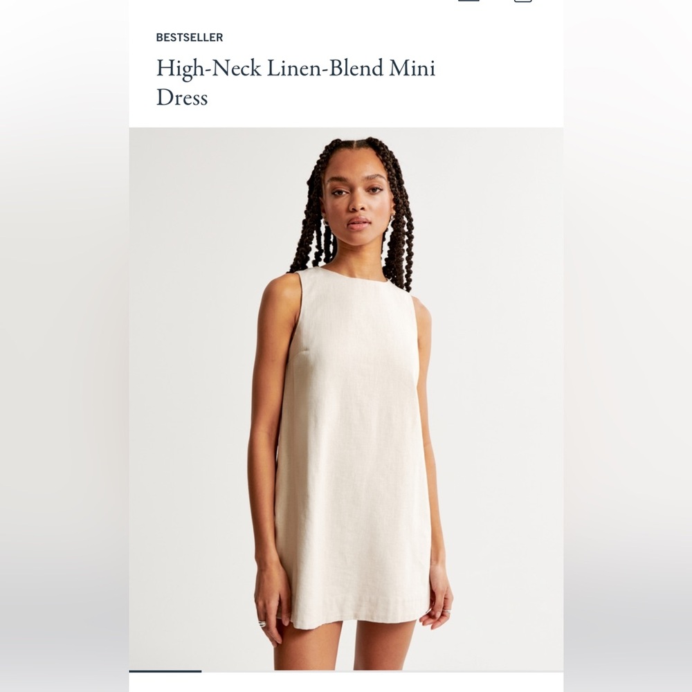 High Neck linen blend mini dress